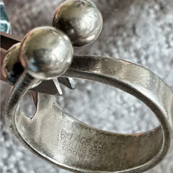 Vintage Anna Greta Eker Silver Modernist ‘Jester’ Sterling Silver Ring - Picture 11 of 15